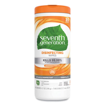 Seventh Generation® Botanical Disinfecting Wipes, Lemongrass Citrus, 1-ply, White, 7 X 8, 35 Wipes freeshipping - TVN Wholesale